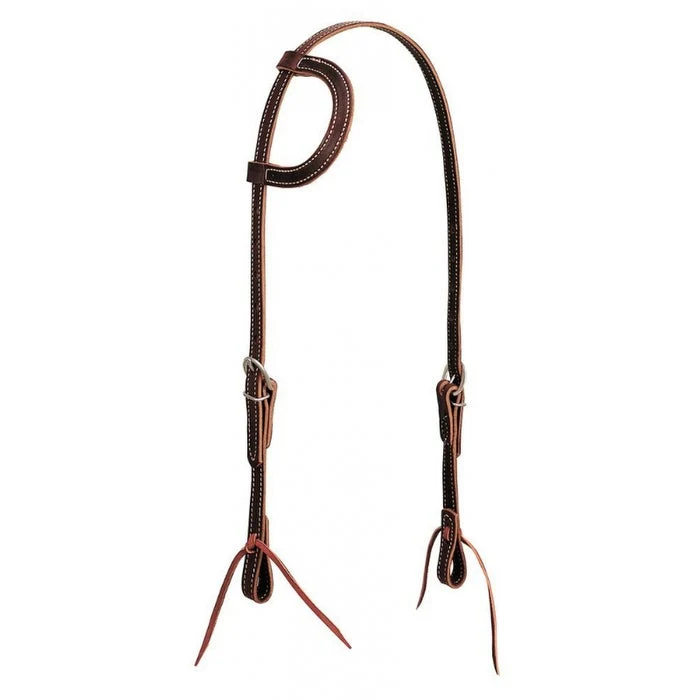 Weaver Leather Latigo Leather Flat Sliding Ear Headstall Average