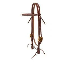 Weaver Leather 5/8" Working Cowboy  Browband Headstall Solid Brass Horse