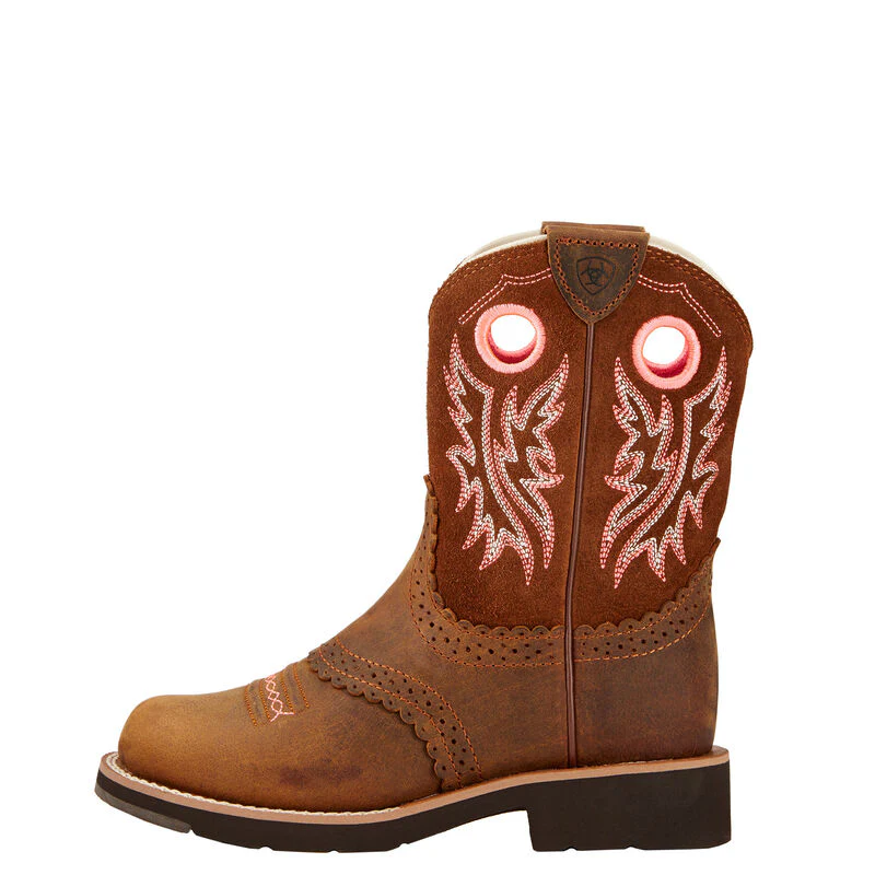 Ariat Girls Youth Fatbaby Cowgirl Western Boots - Powder Brown - Image 2