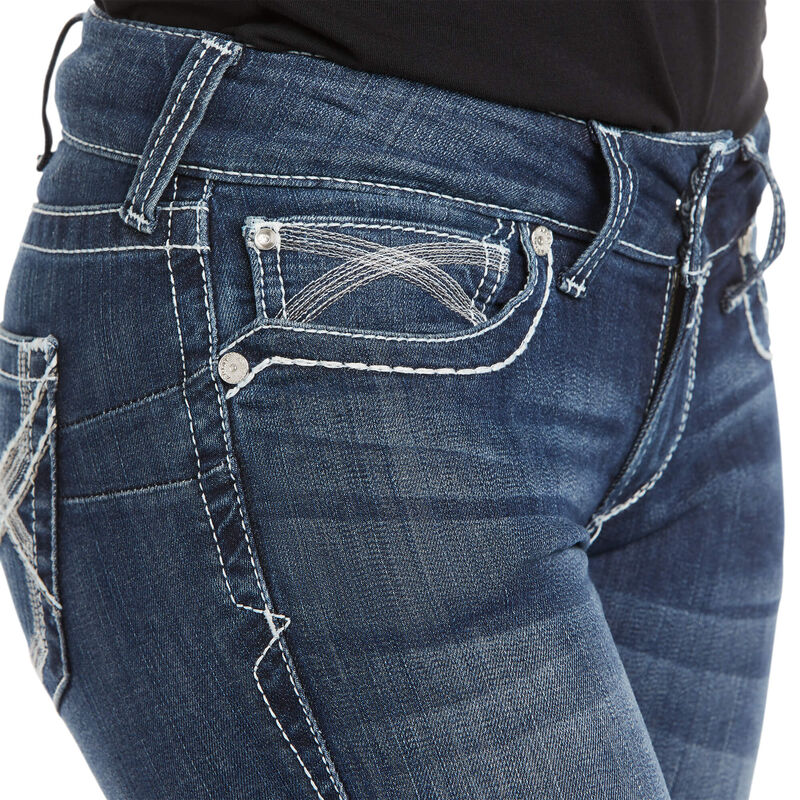 Ariat Women's REAL Mid Rise Stretch Ivy Straight Leg Jeans - Dresden - Image 3