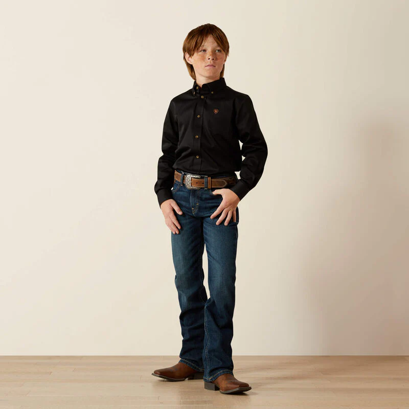 Ariat Boy's B4 Slim Chief Straight Leg Jeans - Mineral Blue - Image 2