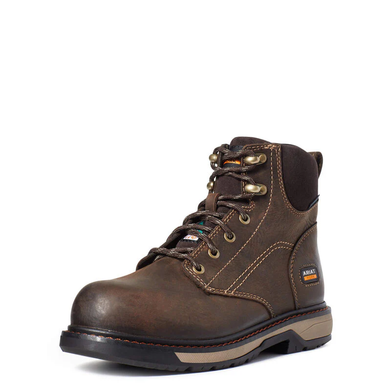 Ariat Womens Riveter 6" CSA Waterproof Composite Toe Work Boots - Dark Brown