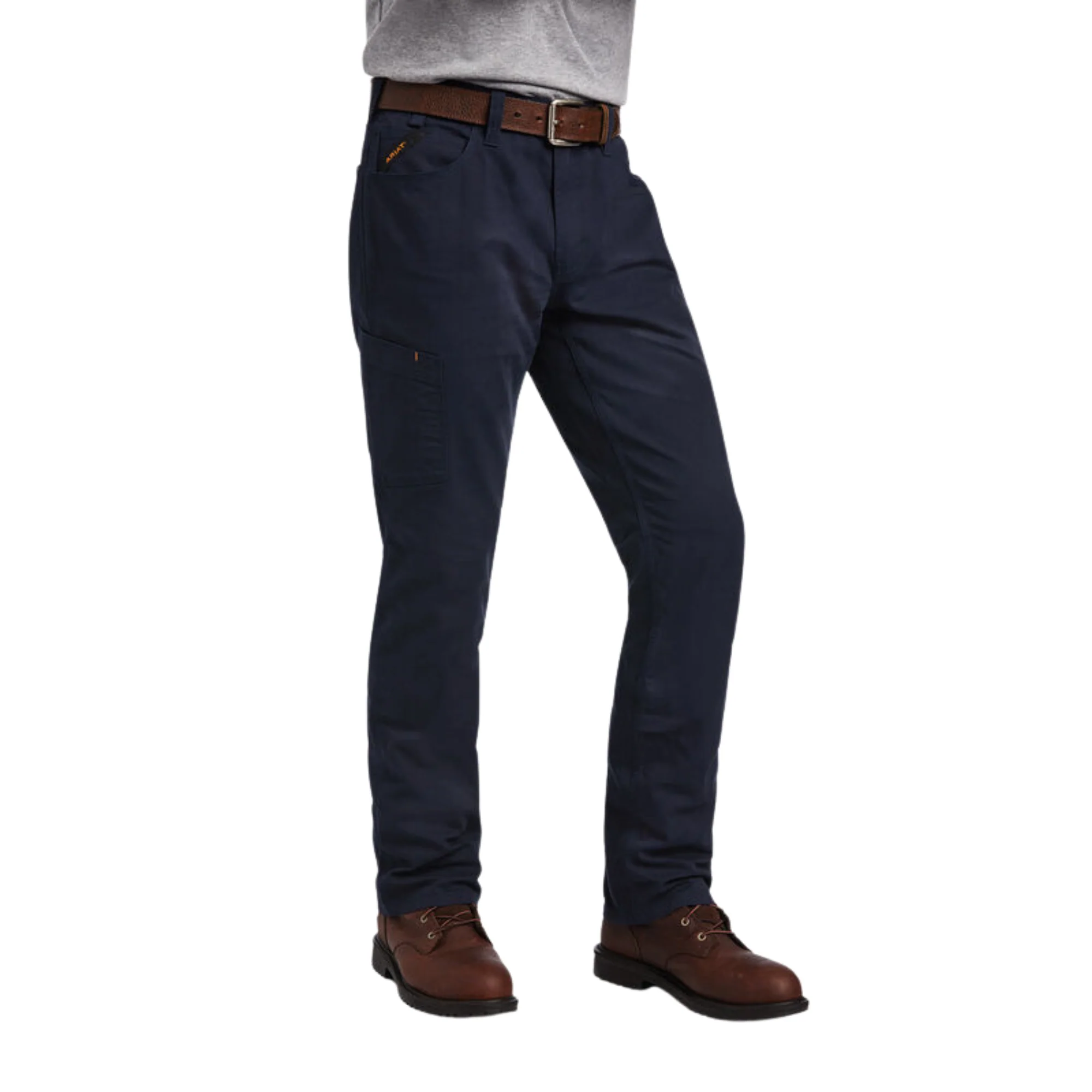 **Ariat Men's Rebar M4 DuraStretch Made Tough Stackable Straight Leg Pants - Navy - Image 5