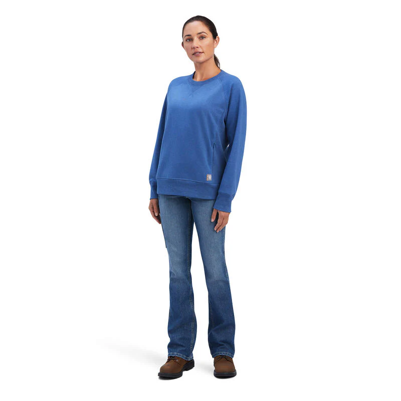 Ariat Womens Rebar Workman Washed Fleece Sweatshirt - Image 3