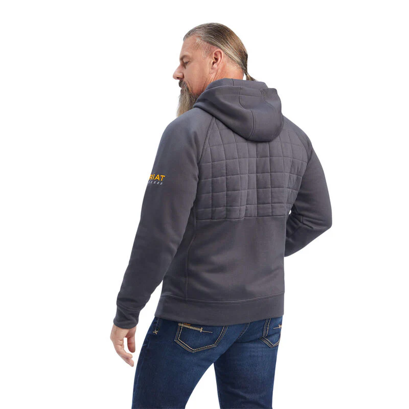 Ariat Mens Rebar Regulator Full Zip Hood Rebar Grey - Image 2