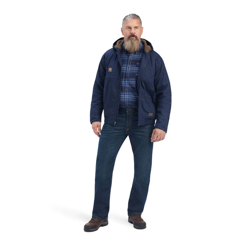 Ariat Mens Rebar Duracanvas Jacket Navy - Image 3