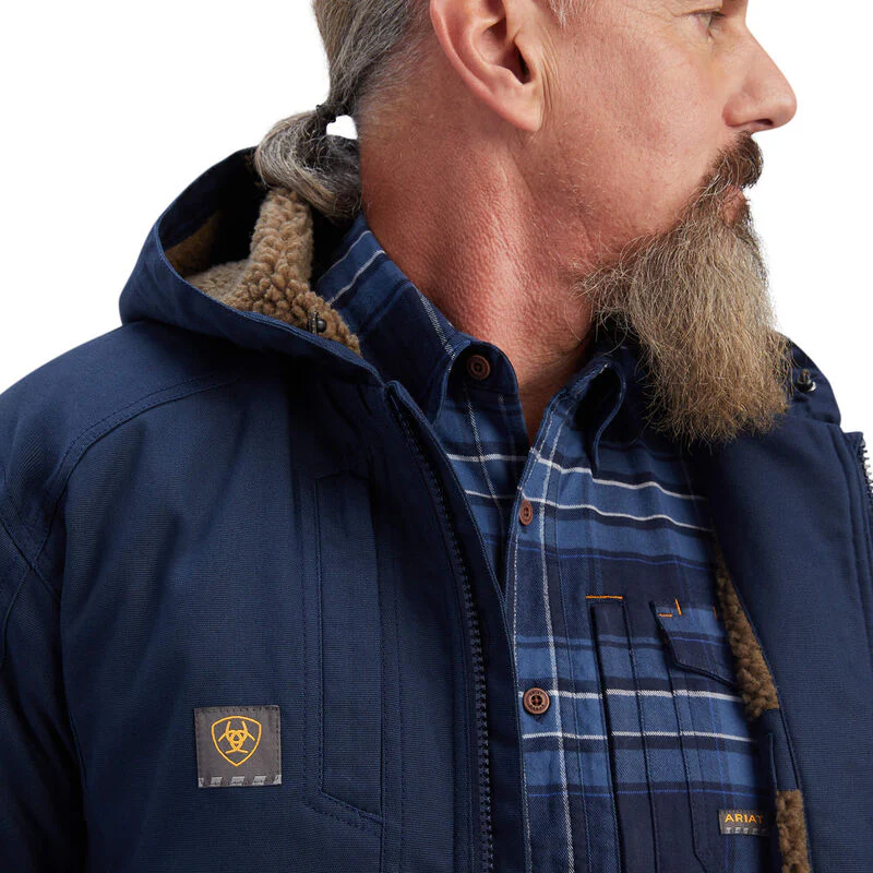 Ariat Mens Rebar Duracanvas Jacket Navy - Image 4