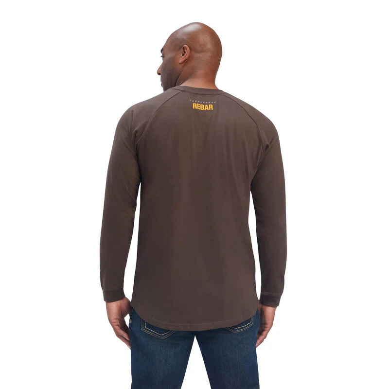 Ariat Mens Rebar CottonStrong Block Tshirt - Brown - Image 2