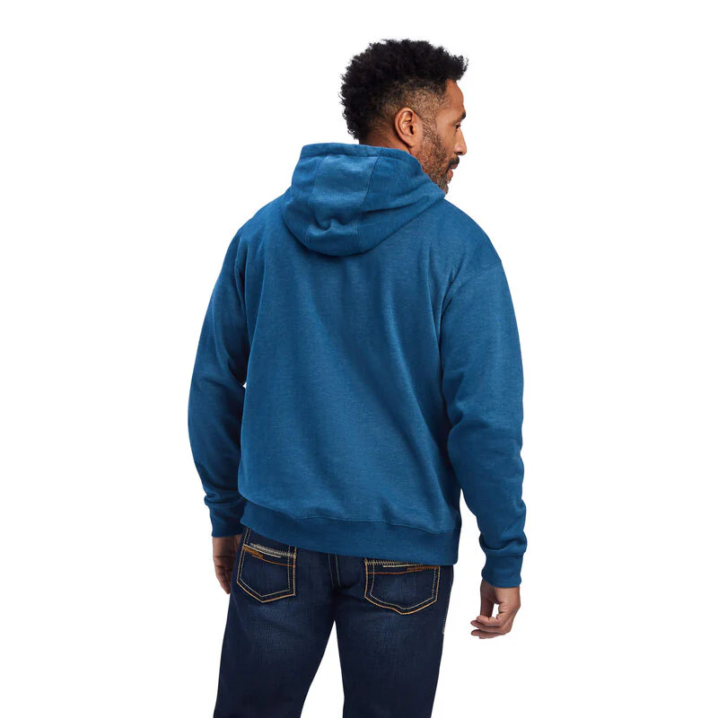 Ariat Men's Logo Hoodie - Poseidon Heather - Image 2