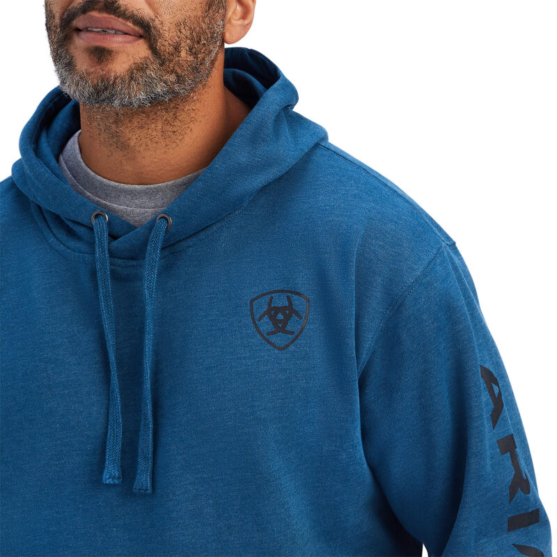 Ariat Men's Logo Hoodie - Poseidon Heather - Image 4