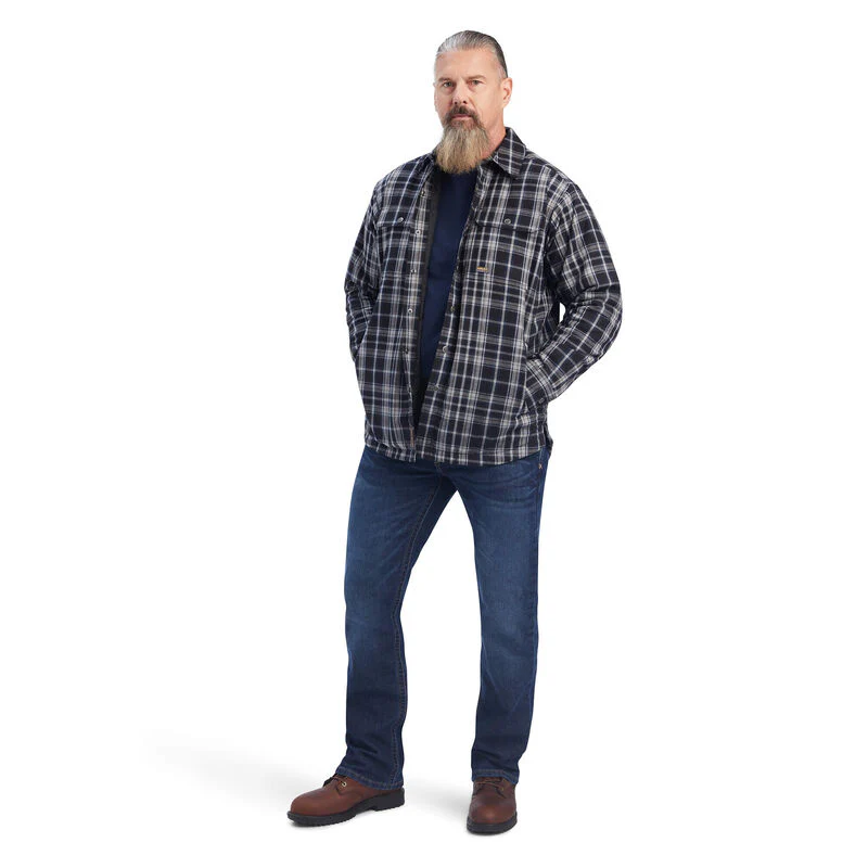 Ariat Mens Rebar Durastretch Flannel Insulated Shirt Jacket - Image 3