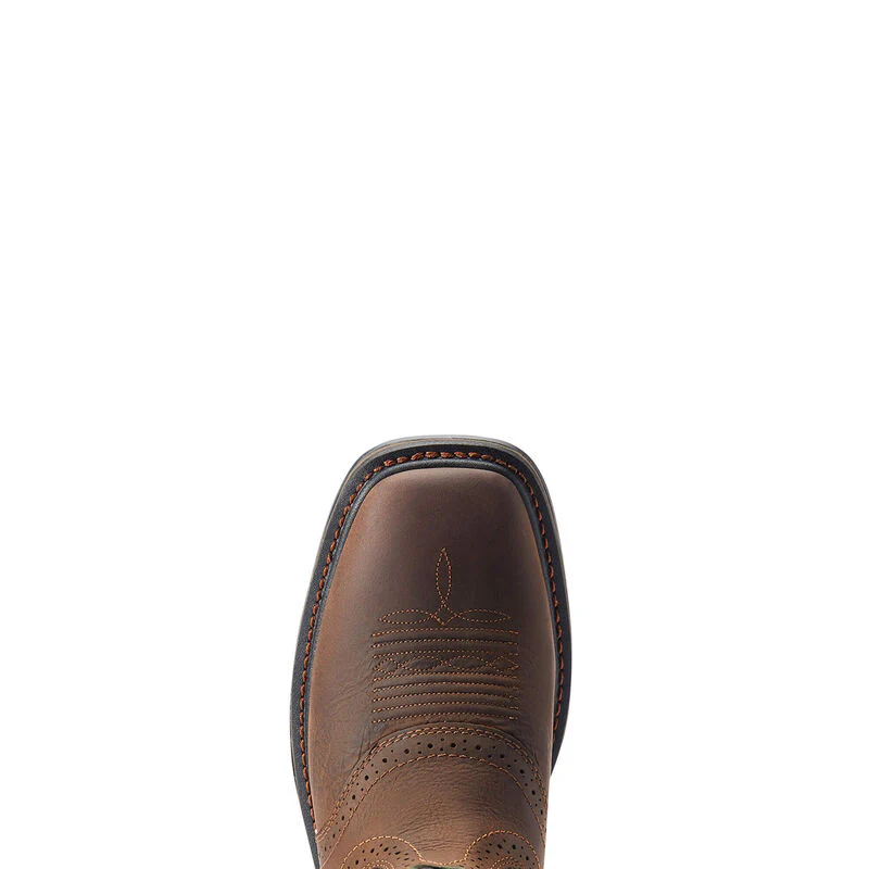 Ariat Men's Sierra Shock Shield Western Boots - Dark Brown/Grass Green - Image 4