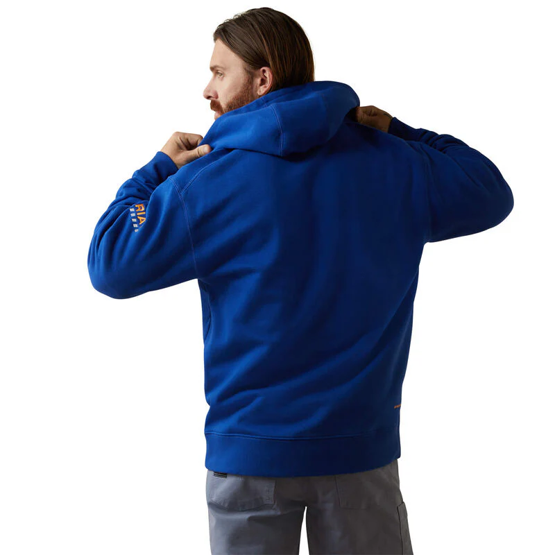 Ariat Mens Rebar Workman Full Zip Hood Royal Blue - Image 2
