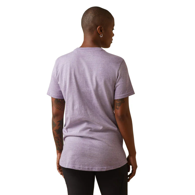 Ariat Womens Rebar Cotton Strong T-Shirt - Lavender Heather - Image 2