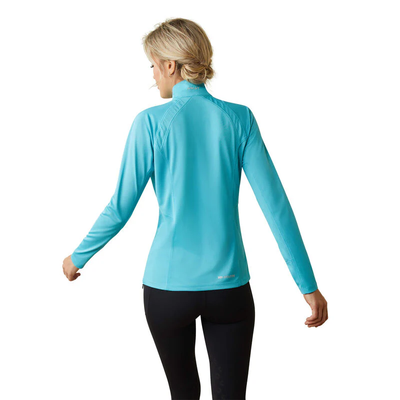 Ariat Womens Sunstopper 2.0 1/4 Zip Baselayer - Maui Blue - Image 2
