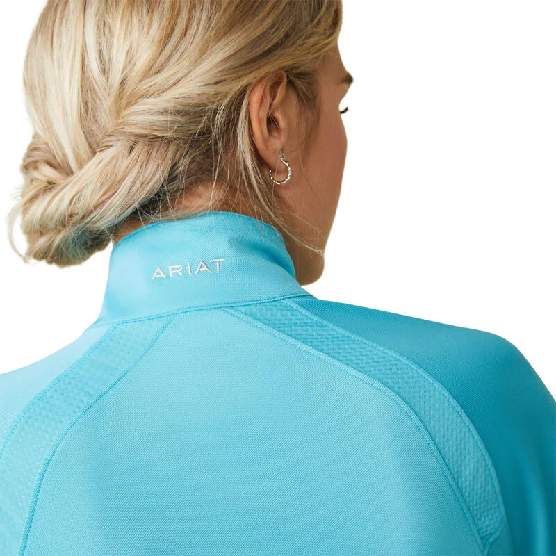 Ariat Womens Sunstopper 2.0 1/4 Zip Baselayer - Maui Blue - Image 4