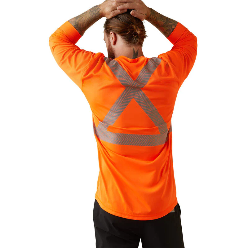 Ariat Men's Rebar Hi-Vis ANSI Shirt - Hi Vis Orange - Image 2