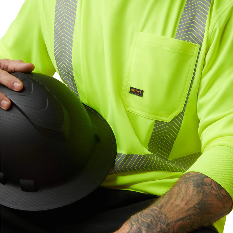 Ariat Mens Rebar Hi-Vis ANSI Shirt - Hi Vis Yellow - Image 4