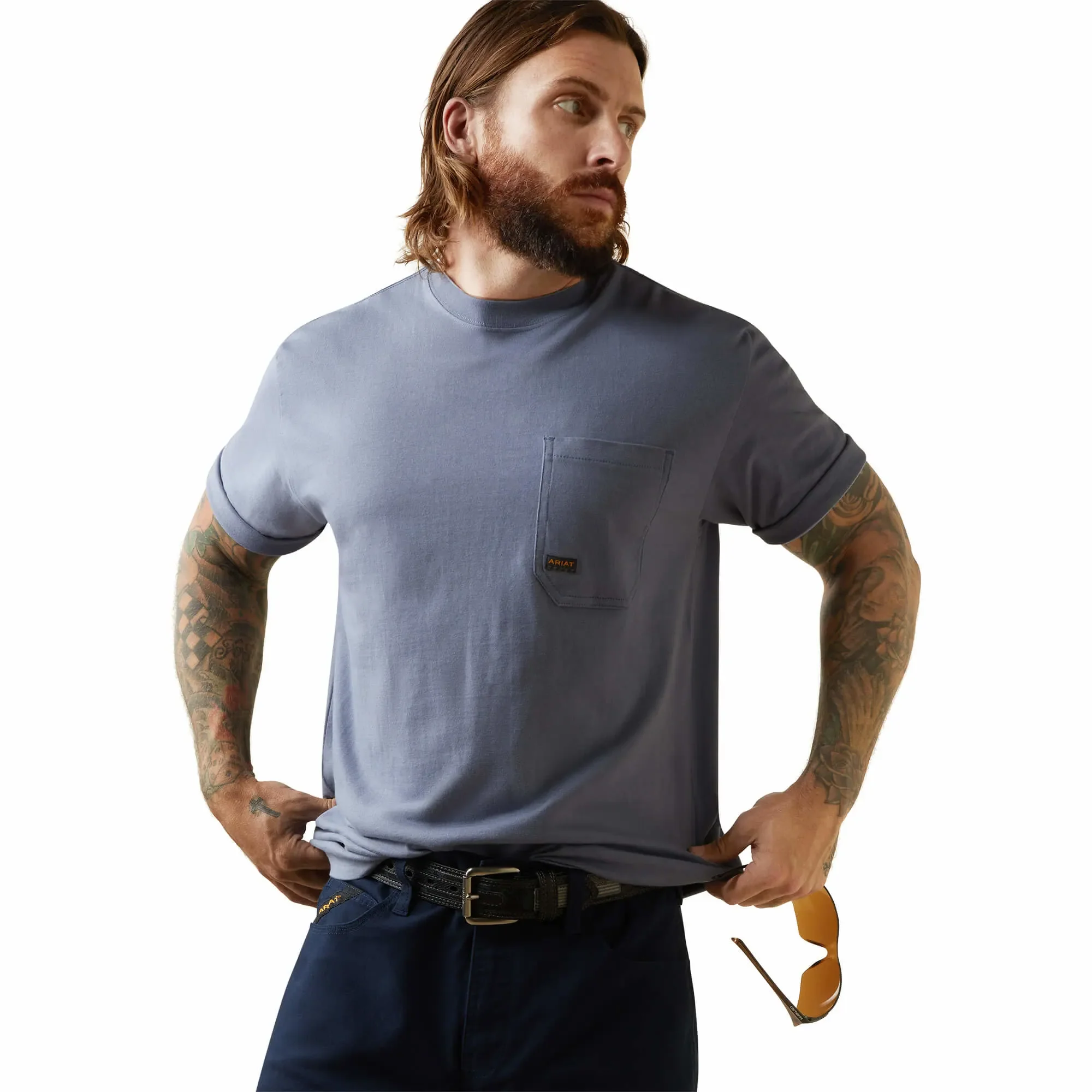 Ariat Mens Rebar CottonStrong Anvil Force T-Shirt - Stonewash