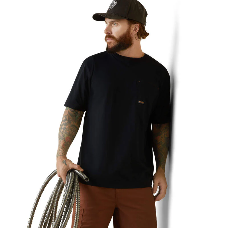 Ariat Mens Rebar Workman Buzz Saw Graphic T-Shirt - Black - Image 2