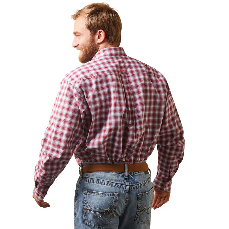 Ariat Men's Pro Nikolai Classic Fit Shirt - White/Red Plaid - Image 2