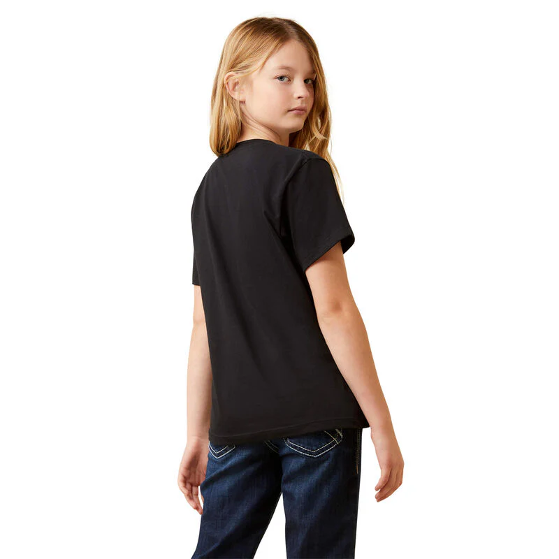 Ariat Girls Rainbow Sunset SS Tee - Black - Image 2