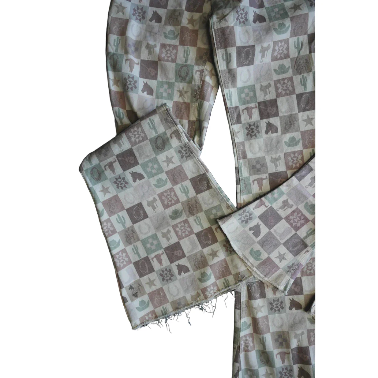 2 Fly Women's Western Flare Jeans - Checkered Multi - Image 2