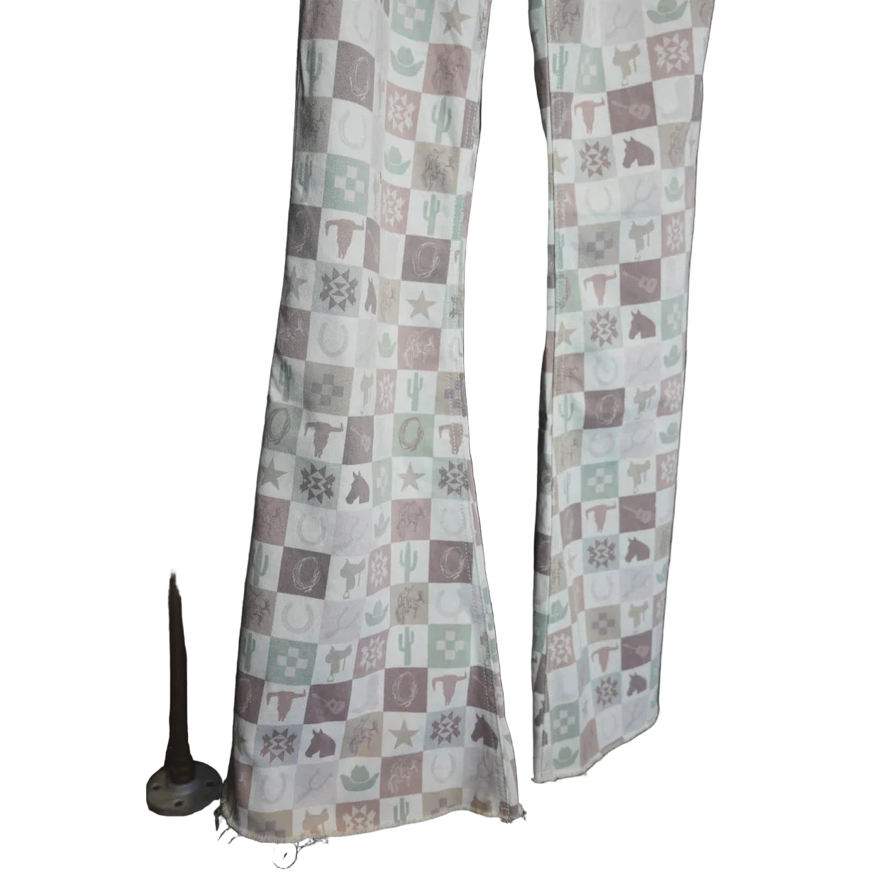 2 Fly Women's Western Flare Jeans - Checkered Multi - Image 4