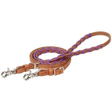 Weaver 5/8x8' Laced Barrel Rein - Assorted Colours - Image 3