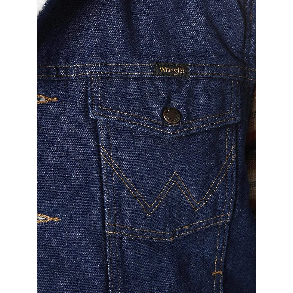 Wrangler Men's Sherpa Lined Denim Vest - Prewashed - Image 3