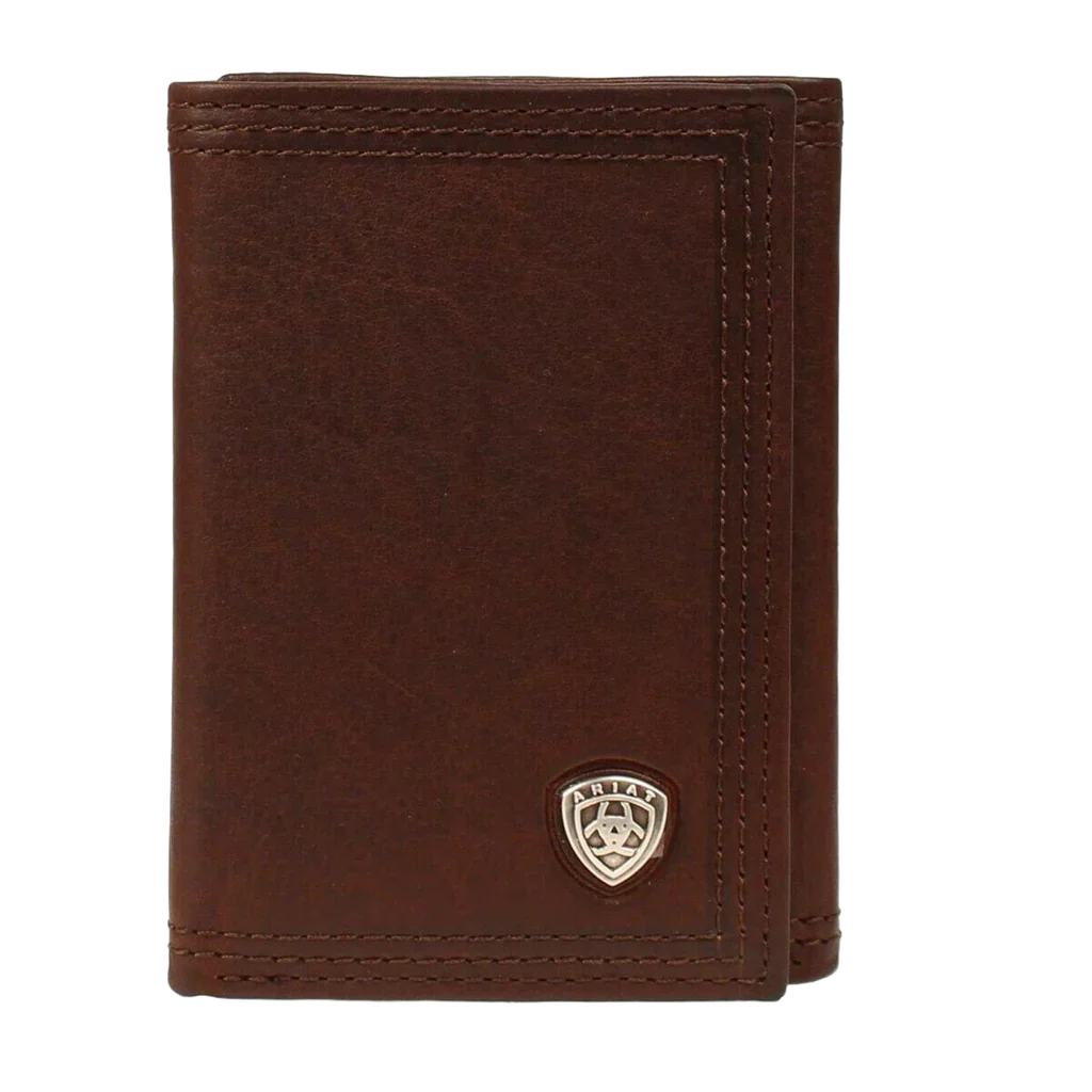 Ariat Men's Performance Work Concho Trifold Wallet - Dark Copper