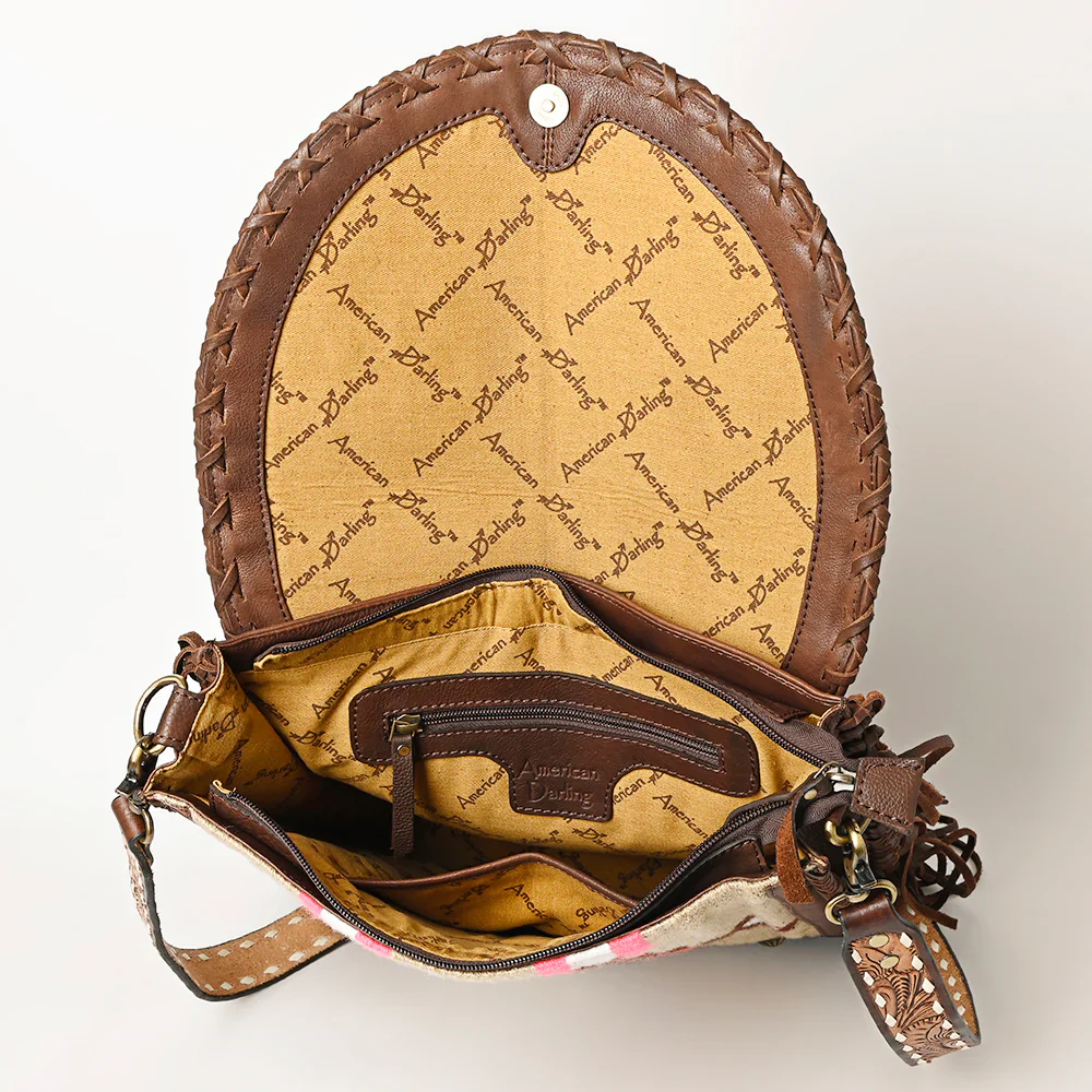 American Darling Crossbody Bag with Fringes - Saddle Blanket - Brown - Image 5