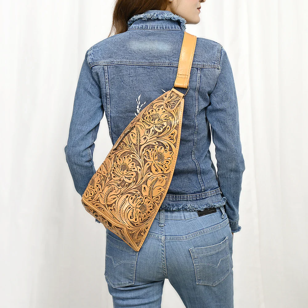 American Darling Genuine Western Leather Sling Bag - Sunflower - Image 2