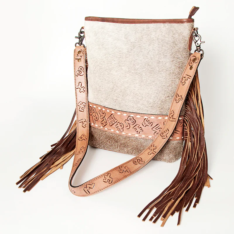 American Darling Hand Tooled Genuine Leather Large Cross body Bag - Image 4