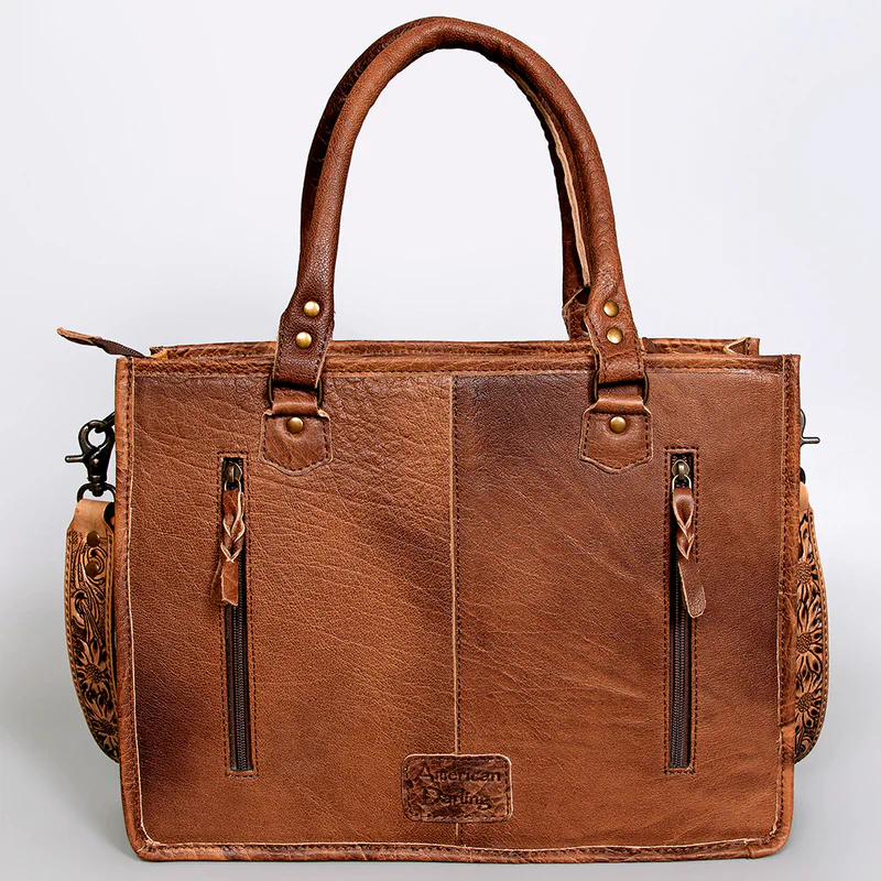 American Darling Western Tote Bag - Handcrafted Hair-On Cowhide & Hand-Tooled Leather - Image 4