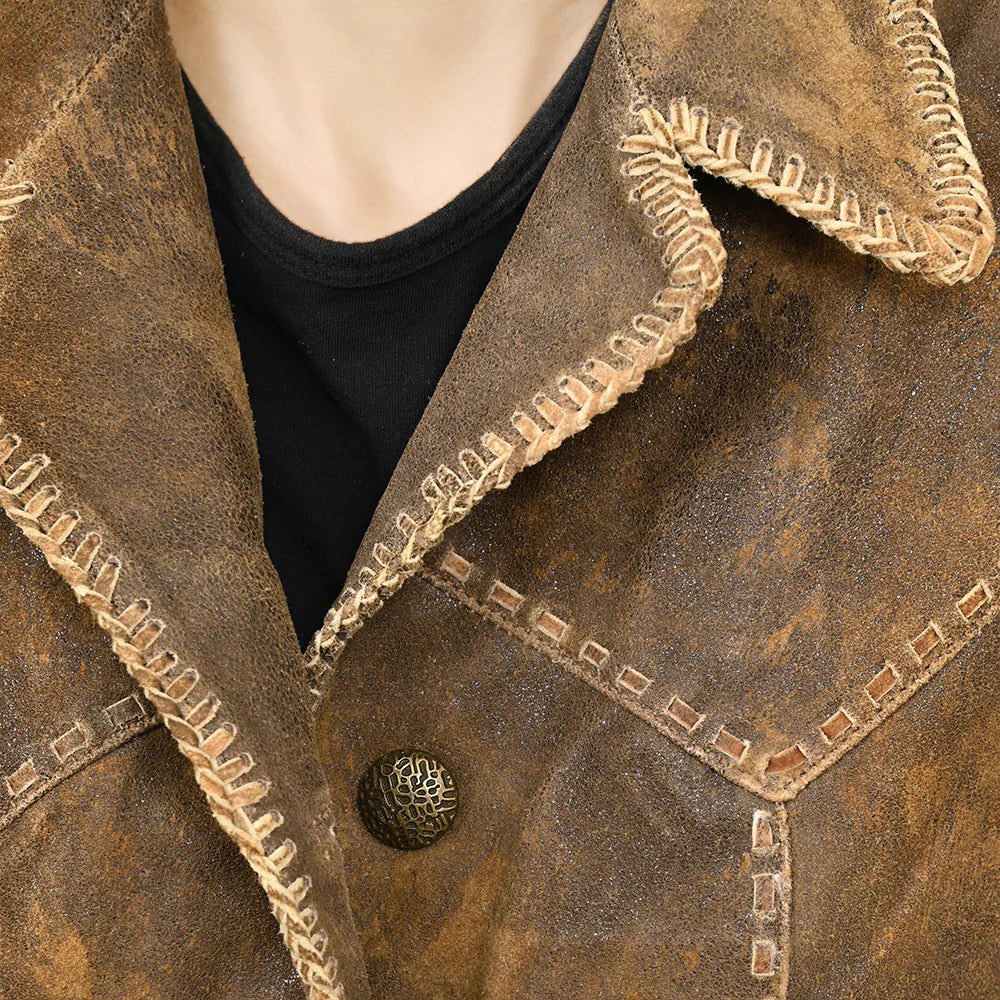 American Darling Women's Distressed Leather Vest - Distressed Brown - Image 5
