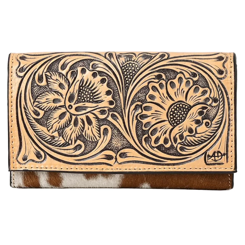 American Darling Women's Hand Tooled Hair on Leather Western Bag
