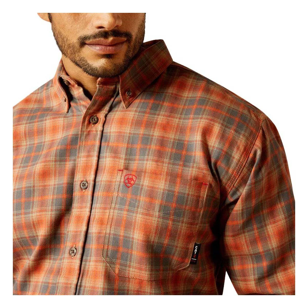 Ariat Men's FR Olympic Long Sleeve Work Shirt - Khaki - Image 3