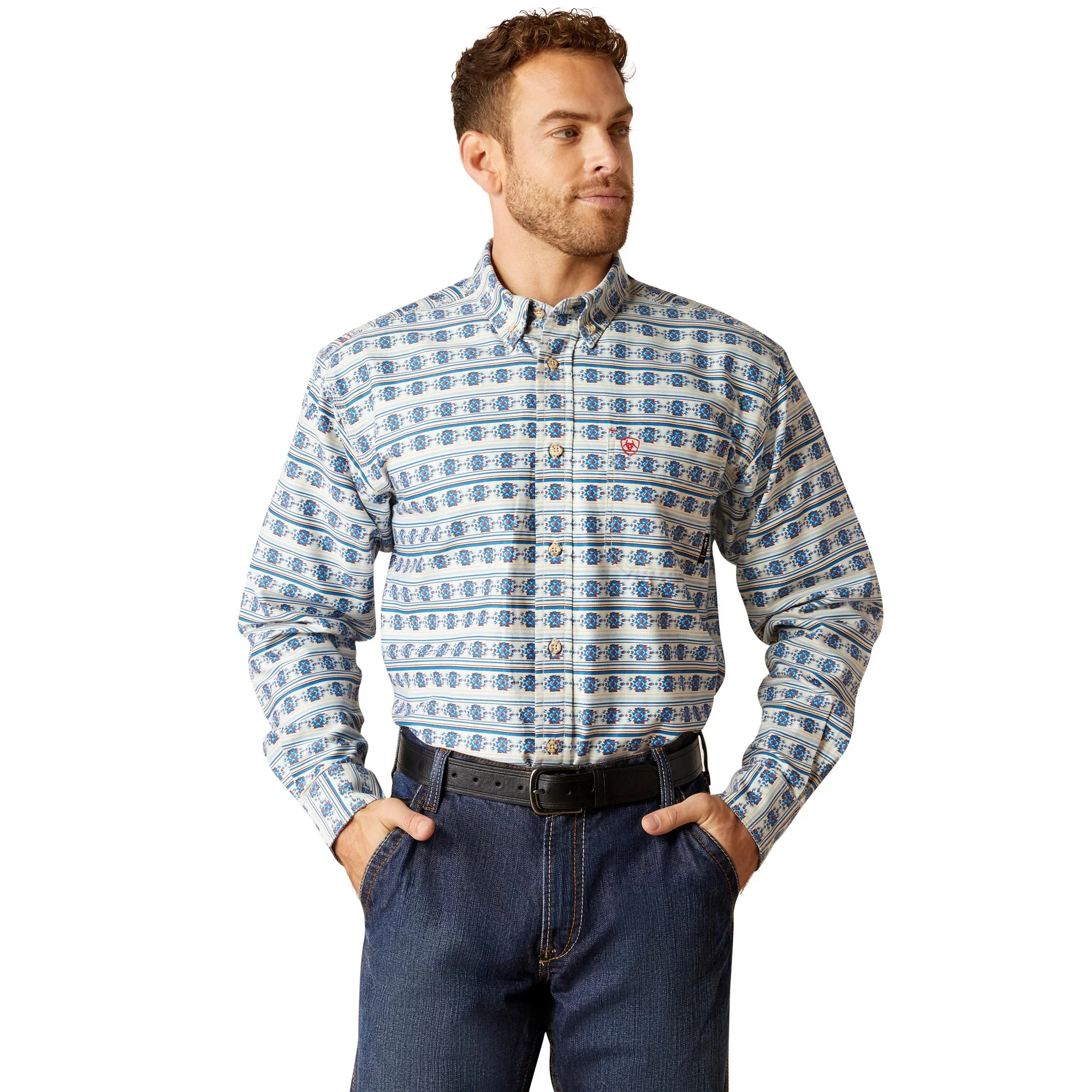 Ariat Men's FR Tenmile Long Sleeve Work Shirt - Almond Milk