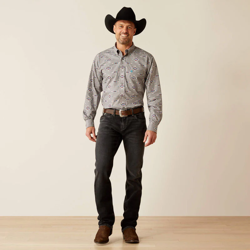 Ariat Men's Jarrod Classic Fit Shirt - Grey - Image 3