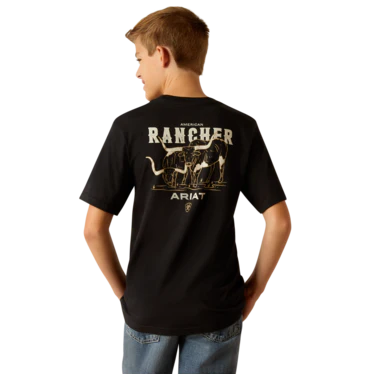 Ariat Boy's American Rancher T-Shirt - Black