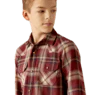 Ariat Boy's Harlee Retro Long Sleeve Fit Shirt- Windsor Wine - Image 3