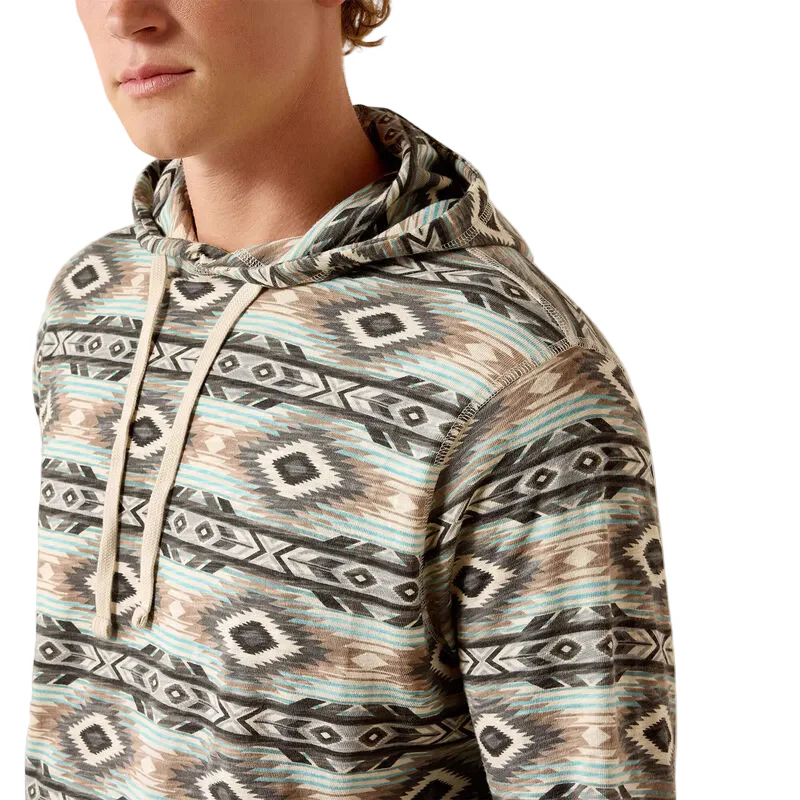 Ariat Men's Lightweight Retro Long Sleeve Hoodie - Sandshell Serape - Image 3
