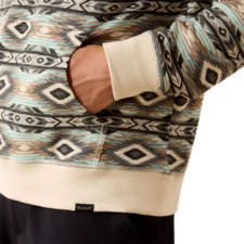 Ariat Men's Lightweight Retro Long Sleeve Hoodie - Sandshell Serape - Image 4