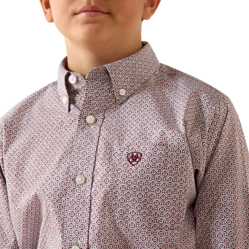 Ariat Boy's Philly Long Sleeve Shirt - Excalibur Geo Print - Image 3