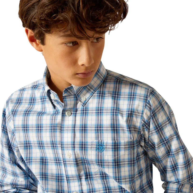 Ariat Boy's Pro Series Phoenix Classic Fit Shirt - Blue - Image 3