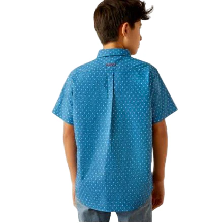 Ariat Boy's Scott Classic Fit Shirt - Dark Teal - Image 2