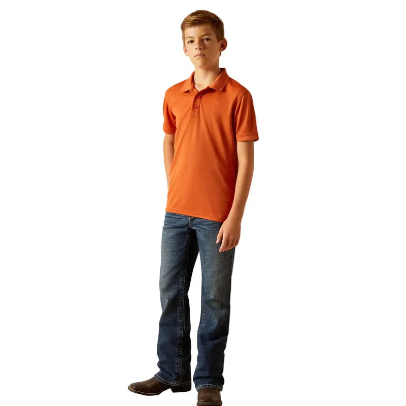 Ariat Boy's Tek Polo Short Sleeve Shirt - Foxes - Image 3