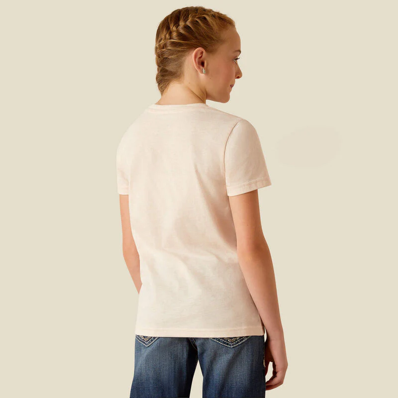 Ariat Girl's Cowboy T-Shirt - Pink Heather - Image 2