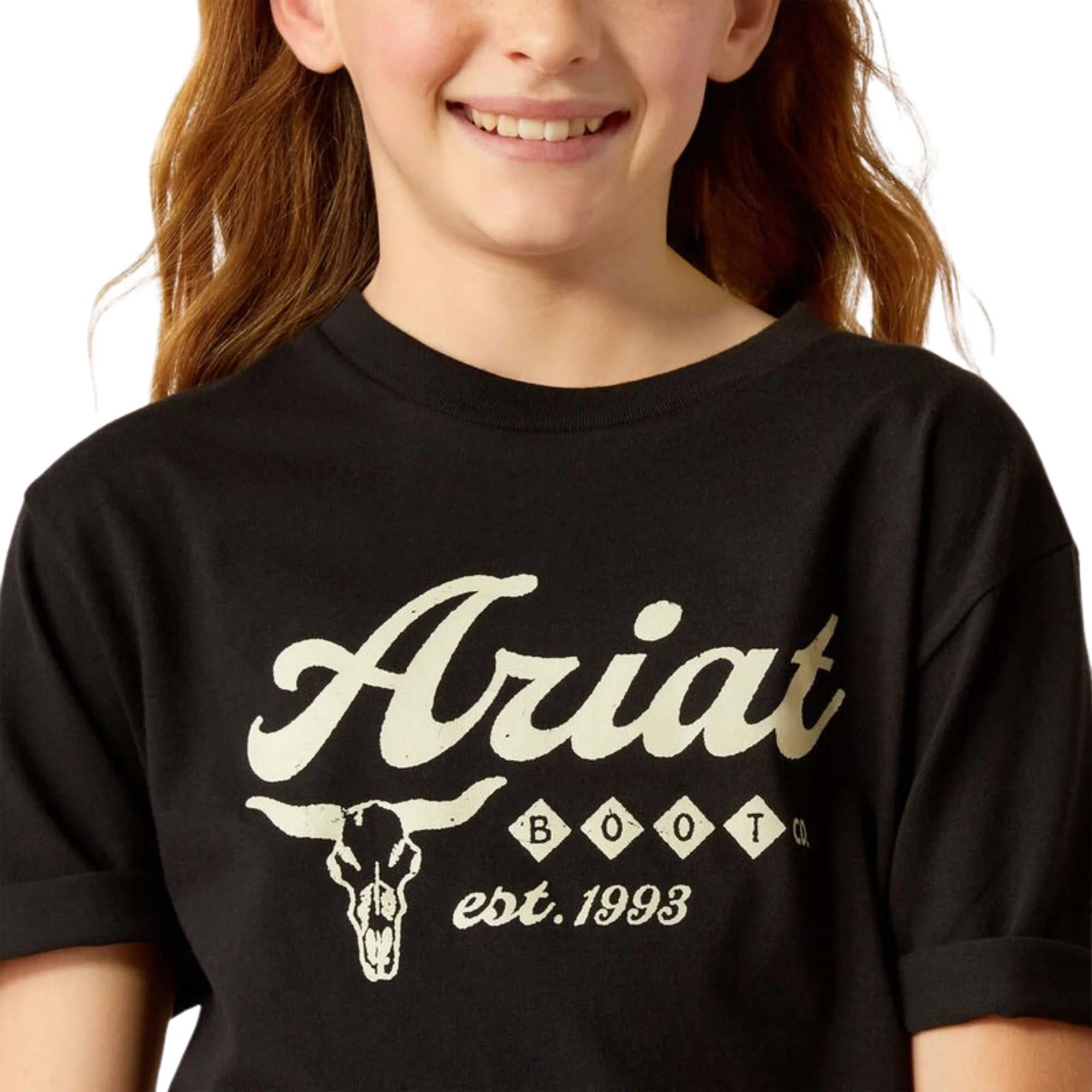 Ariat Girl's Established Boot Co T-Shirt - Black - Image 3
